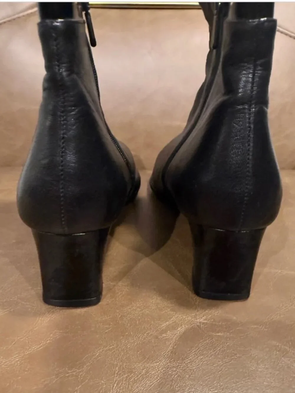 Made in Italy Black Leather Ankle Boots EU 35 US 5 | Square Toe Italian Booties